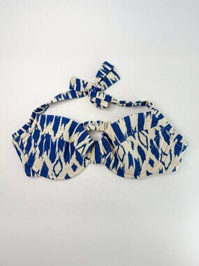J. Crew Blue and White Ikat Bikini Top - size 36C